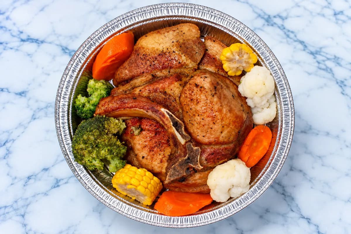Pork chop with vegetables
