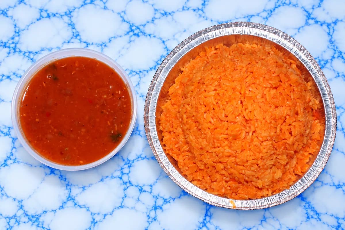 Yellow rice and beans