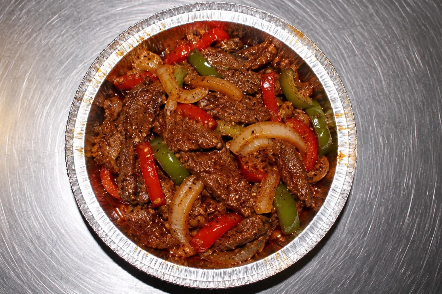 Pepper steak with onions and peppers