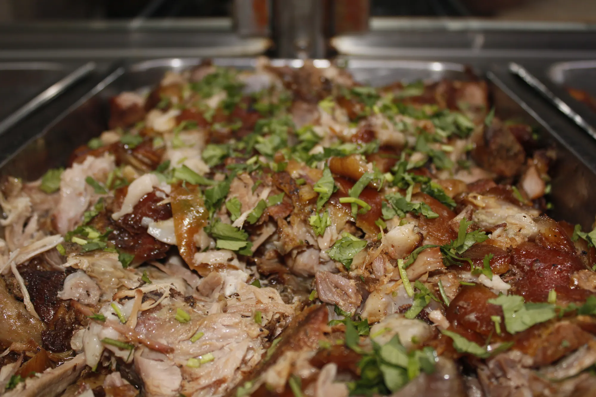 Shredded pernil with cilantro